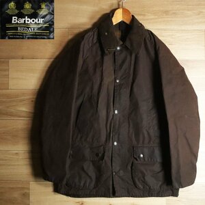 D4J/Y7.1-1　90s　ヴィンテージ　イギリス製　Barbour　バブアー　BEDALE　ビデイル　オイルドジャケット　ハンティング　ブラウン