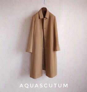 超高級 美品 Aquascutum 憧れのセレブ御用達ふわゆるオーバーサイズコート 最高級アンゴラ100% アクアスキュータム ベージュ