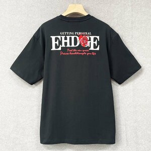 一枚限定・半袖Tシャツ 定価2万◆Emmauela・イタリア・ミラノ発◆コットン100％ 薄手 通気 T-shirt 大きめ 高級刺繍 スウェット 夏服 XL