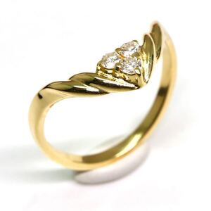 1円〜!!TASAKI(田崎真珠)▼K18 天然ダイヤモンドリング▼J 2.0g 約10.5号 diamond ring 指輪 EB5/EB6 S312