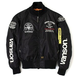 【在庫あり 即納】バンソン XLサイズ VS23108W MA-1ジャケット ブラック/アイボリー XL VANSON MA-1 JACKET (秋冬モデル)