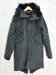 NO ID./ノーアイディー：モールスキン typeM-51 HalfCoat 12AW ボアライナー付 モッズコート リアルファー サイズ1/メンズ/中古/USED