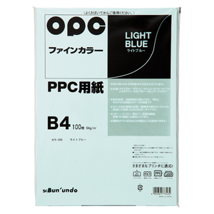 （まとめ買い）文運堂 ファインカラーPPC B4 100枚入 カラー343 ライトブルー 00016622 〔×5〕