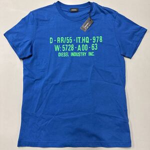 DIESEL Tシャツ 未使用 メンズ ブルー 青 ディーゼル 半袖 T-DIEGO-S2 MAGLIETTA 00SEG9 Mサイズ 