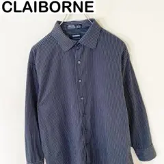 CLAIBORNE 長袖　ストライプ　コットン　シャツ　古着　アメカジ