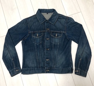 無印良品 デニム ジャケット Gジャン JACKET ブルゾン DENIM ユーズド 加工 3rd タイプ MUJI シンプル ウェア 好きに も シェア 共用