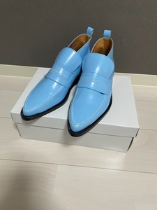 定価87450円 新品 SYU.HOMME/FEMM SYUMAN Middle Loafer レザー ハイカット ローファー ブーツ H22ss-25 シュウオムフェム サックス