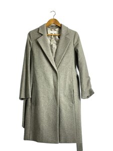 ESCADA SPORT◆CAPA COAT/ベルト付き比翼チェスターコート/34/ウール/GRY/無地