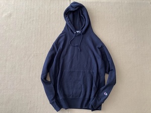 即決 12oz USA企画品 Lサイズ (日本2XL) 肉厚 Champion REVERSE WEAVE プルオーバー パーカー ネイビー ガシッとコシのあるスウェット