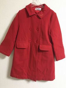 ファミリア　コート 120cm 赤　ウール　冬物　女の子　通学　日本製　familiar