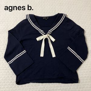 To b. by agnes b. セーラーカラー　カットソー　黒ネイビー　サイズTU 長袖　トゥビーバイ　アニエス・ベー