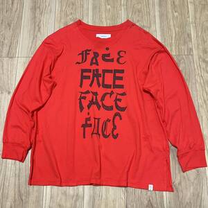 ★送料360円★FACETASM ファセッタズム 長袖Tシャツ ロンT ゆったりシルエット メンズ 赤 レッド サイズ1 カットソー R-6147