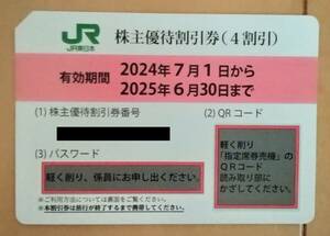 [株主優待券] JR東日本　乗車券等の割引券(4割引券)　(利用期限2025年6月30日)