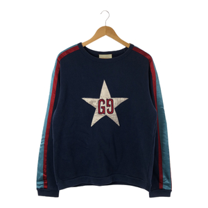 GUCCI グッチ 【men3999M】 サイズS Star Logo Sweat スターロゴ クルーネック 胸 柄 576065/XJBBQ トップス ネイビー メンズ MO