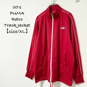 美品★00s★PUMA/プーマ★レトロジャージ/トラックジャケット★レッド×ホワイト/赤白★XL