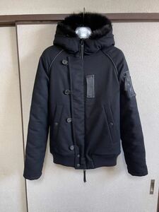 【良品】【ファー取外し可能】 AKM × DUVETICA エイケイエム デュベティカ N-2B WOOL DOWN JACKET ダウンジャケット BLACK ブラック 黒色