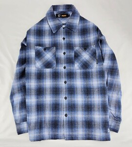 BLUCO WORK GARMENT/ブルコ 145-11-047/OMBRE CHECK FLANNEL SHIRTSカラー(BLU)サイズXL.新品.税込価格.送料無料.