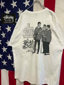 ★STUSSY★ステューシー★the BEACH BOYS★ビーチボーイズ★両面プリント★半袖Tシャツ★カットソー★トップス★ホワイト★白★XLサイズ★