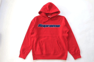 Lサイズ！19Supreme Chenille Hooded Sweatshirt 赤シュプリーム シェニールフーデット スウェットシャツ パーカー