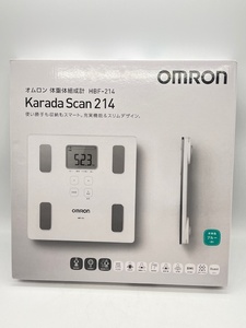 K4140■【未使用!!】OMRON Karada Scan 214 オムロン 体重体組成計 HBF-214 ブルー カラダスキャン 体重計 多機能 ■