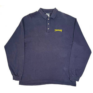 希少 USA製 1990s THRASHER Sweat shirts L Navy オールドスラッシャー 長袖 スウェットシャツ スケート 紺