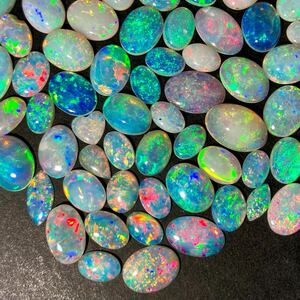 遊色効果!!小粒!!≪天然オパールおまとめ50ct≫n ルース 裸石 宝石 ジュエリー jewelry opal 遊色 w2 24