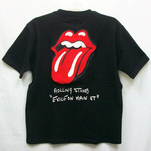 THE ROLLING STONES×JACK ROSE コラボ半袖Tシャツ 523561 パッチワークロゴ ブラック XXL 3L ザ・ローリングストーンズ×ジャックローズ