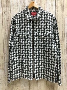 128AH Supreme 18AW Houndstooth Flannel Zip Up Shirt シュプリーム 千鳥柄【中古】