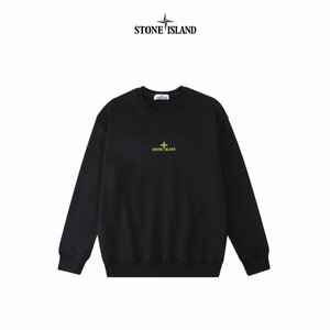 STONE ISLAND （ストーンアイランド） 長袖シャツ スウェット メンズ 黒 ロングスリーブ トップス Lサイズ