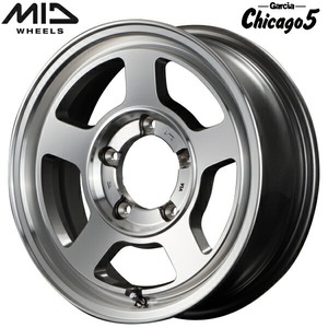 MID Garcia Chicago5 ホイール4本Set メタリックグレーポリッシュ 5.5J-16インチ 5穴/PCD139.7 インセット+20