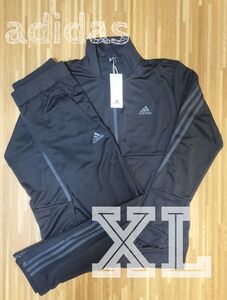 新品◆アディダス　ジャージ上下　ＸＬ　メンズ adidas　ブラック　グレーライン