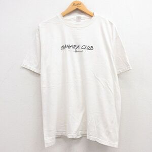 XL/古着 半袖 ビンテージ Tシャツ メンズ 90s SAMARA CLUB 大きいサイズ コットン クルーネック 白 ホワイト 24feb21 中古