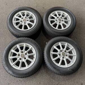 【5394】195/65R15 4本セット冬タイヤBRIDGESTONE BLIZZAK VRX2バリ山【2022年】アルミンホイール 15X6J PCD114.3/5H