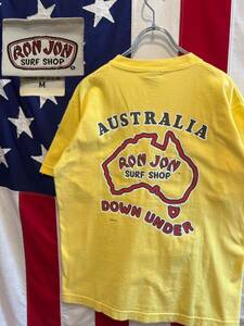 ★90s★USA製★RON JON SURF SHOP★ロンジョン★バックプリント★半袖Tシャツ★オールドサーフ★イエロー★黄色★Mサイズ★ヴィンテージ★