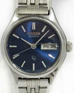 稼働品!!ビンテージ!! CITIZEN/シチズン レディース 4-751671 クォーツ 青色文字板 ウォッチ USED品