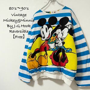 80s〜90s★ヴィンテージ★Disney/ディズニー★Mickey&Minnie/ミッキー&ミニー★JG Hook★リバーシブル 