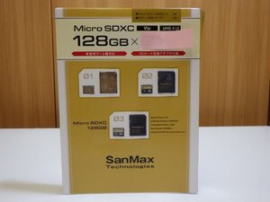 P146-51623 サンマックス microSDXC カード 128GB SMP128AV 2枚セット SDアダプター付属 最大読込速度 95MB/s マイクロ SD カード