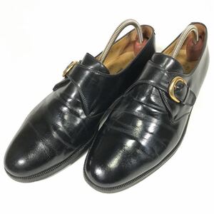 【コールハーン】本物 COLE HAAN 靴 26cm 黒 モンクストラップ ビジネスシューズ 本革 レザー 男性用 メンズ イタリア製 ８ M