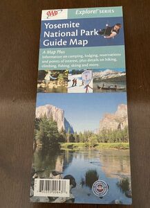 中古★アメリカ地図★ヨセミテ国立公園ガイドマップ★Yosemite National Park Guide Map★ロードマップ★英語表記