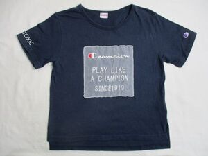 BF759【Champion・チャンピオン】ロゴ刺繍　半袖　Ｔシャツ　女児　濃青　160