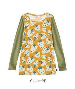 Mサイズ　マタノアツコ俣野温子★ワコール新品トップス　Ｔシャツ　インナー丸首☆イチゴいちご苺ストロベリーYE　送料185円追跡OK！