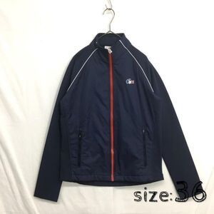 KZ6243★LACOSTE : FRENCH SPORTING SPIRIT COLLECTION 耐水タフタ ジップジャケット★36★ネイビー 定価￥22000- トリコロールワニ