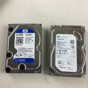 d5560 WD Blue Seagate 3.5インチ 3TB SATA HDD 2点まとめ売り 使用時間不明 ハードディスク 内蔵型 動作確認済 中古