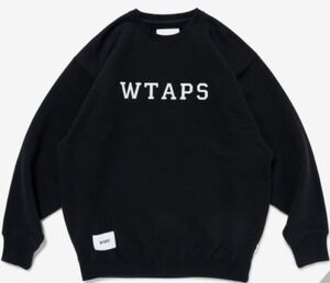 WTAPS 24SS ACADEMY / SWEATER / COTTON. COLLEGE 241ATDT-CSM03 BLACK 04（XLサイズ）