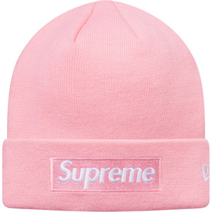 即決 supreme new era box logo beanie pink