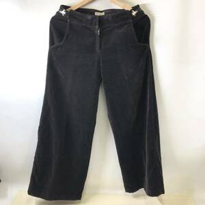 ♪EMPORIO ARMANI エンポリオ アルマーニ ベロアパンツ ワイドパンツ パンツ ボトムス ファッション ダークブラウン系 中古品♪C23148