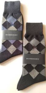 ★未使用タグ付き★BURBERRY★男性用　　靴下、ビジネスソックス　２足セット★２５~２６センチ★ホース刺繍