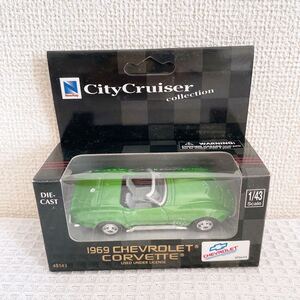 新品 NewRay City Cruiser Collection 1969 CHEVROLET corvetteシボレーコルベット シティクルーザー ミニカー緑1/43フィギュア クラシック