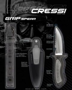 CRESSI小型ダイビングナイフGRIP　お魚突きomer