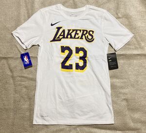 NIKE NBA LAKERS LEBRON JAMES 23 Tee DRY FIT ナイキ レイカーズ レブロン ジェームス Tシャツ【AR4887-109】ホワイト WHITE 白 S